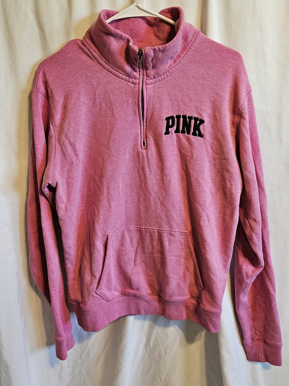PINK Victoria's Secret- Women's Quarter-Zip Pullover Sweatshirt in Pink SZ. S